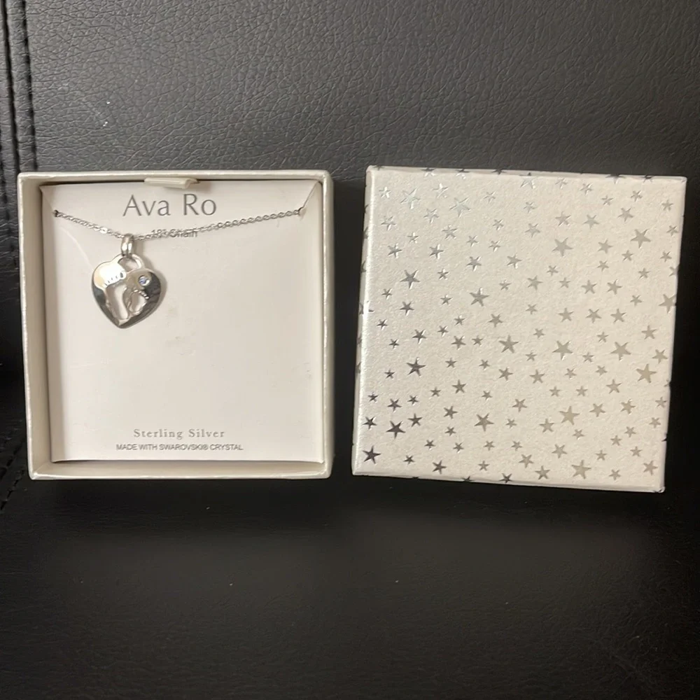 Sterling silver made with Swarovski crystal- 18” chain
